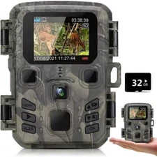 SUNTEK Mini Hunting Trail Camera 24MP 1080P Wildlife Cam Night Vision+32GB Card