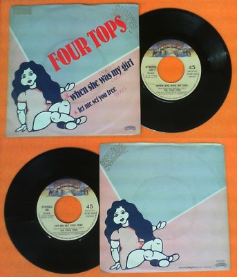 LP 45 7'' FOUR TOPS When she was my girl Let me set you free 1981 no cd mc dvd