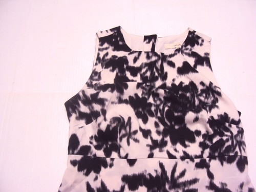 Lark & Ro Women Printed Sleeveless Asymmetric Faux Wrap Dress Floral Black XS - Picture 2 of 8