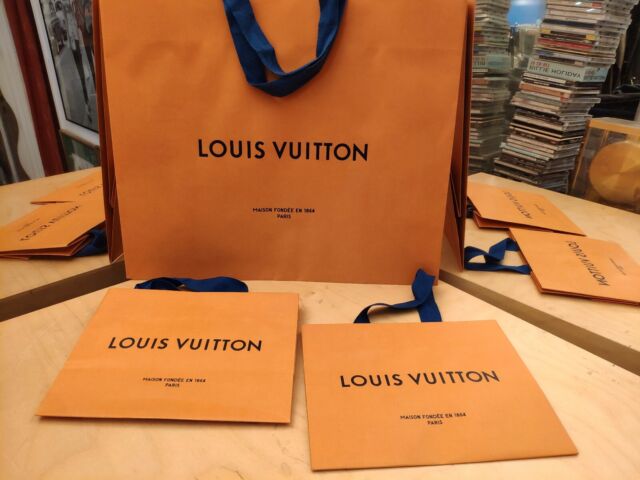 Set Of 3 LOUIS VUITTON Empty Orange Shopping Paper Bag | eBay