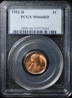 1952-D Lincoln Wheat Cent  PCGS MS 66 #3041  PQ Free Shipping!