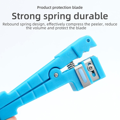 45-163 Strumento spelacavi in fibra ottica e coassiale (blu, acciaio legato) - Foto 6 di 8