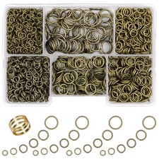 1400 Pcs Mixed Size Jump Rings for Jewelry Making, Keychains, Necklace Repair...