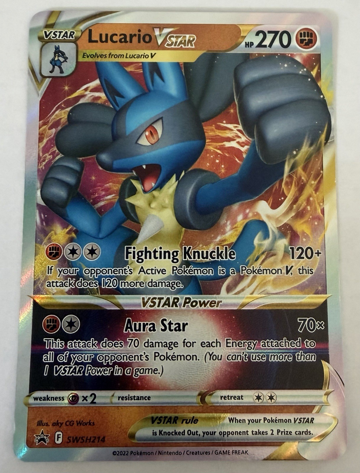 Lucario VSTAR SWSH214 Promo,Holo SWSH: Sword & Shield Promo Cards Pokémon Card