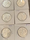 Six 1943-D 50c Walking Liberty Silver Half Dollar - Frosty Bright Uncirculated