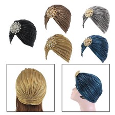 Copricapo indiano con turbante, berretto, fascia per la testa, per donna, donna,