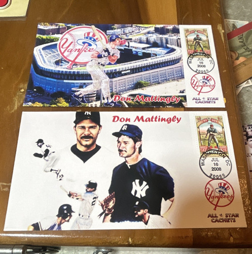 All Star Cachets Don Mattingly New York Yankees 2x Cachet Envelopes 2008