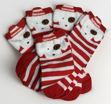 Christmas Socks Puppy Dog 5 Pairs Of Socks Included One Size New Red White