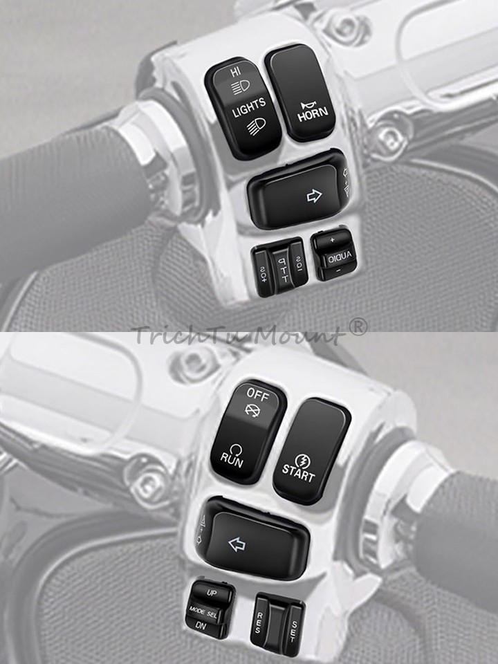 Hand Control Switch Buttons Cap Fit For Harley Touring Road Electra ...
