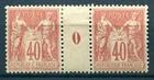 France-Michel 65 Pair with Print Year (Yvert 94 mil. 0) unused*/MH