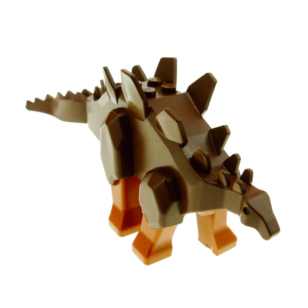 1x Lego Animal Dinosaur Stegosaurus Dark Brown Orange Dino 30462 Stego02