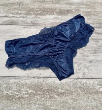 Victoria's Secret M Blue Satin Cheeky Panties