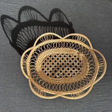 Vintage Dainty Wicker Basket with Handles Decorative Immaculate Condition
