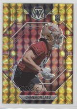 2023 Panini Mosaic Rookies Reactive Yellow Mosaic Prizm Cameron Latu #295 1aw7