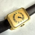 VTG  TIMEX Women's Gold Tone Rectangular Manual Wind Wrist Watch Runs