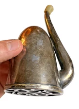 Antique Ornate London Dome Hearing Aid Trumpet Silverplate Ear Horn c 1915