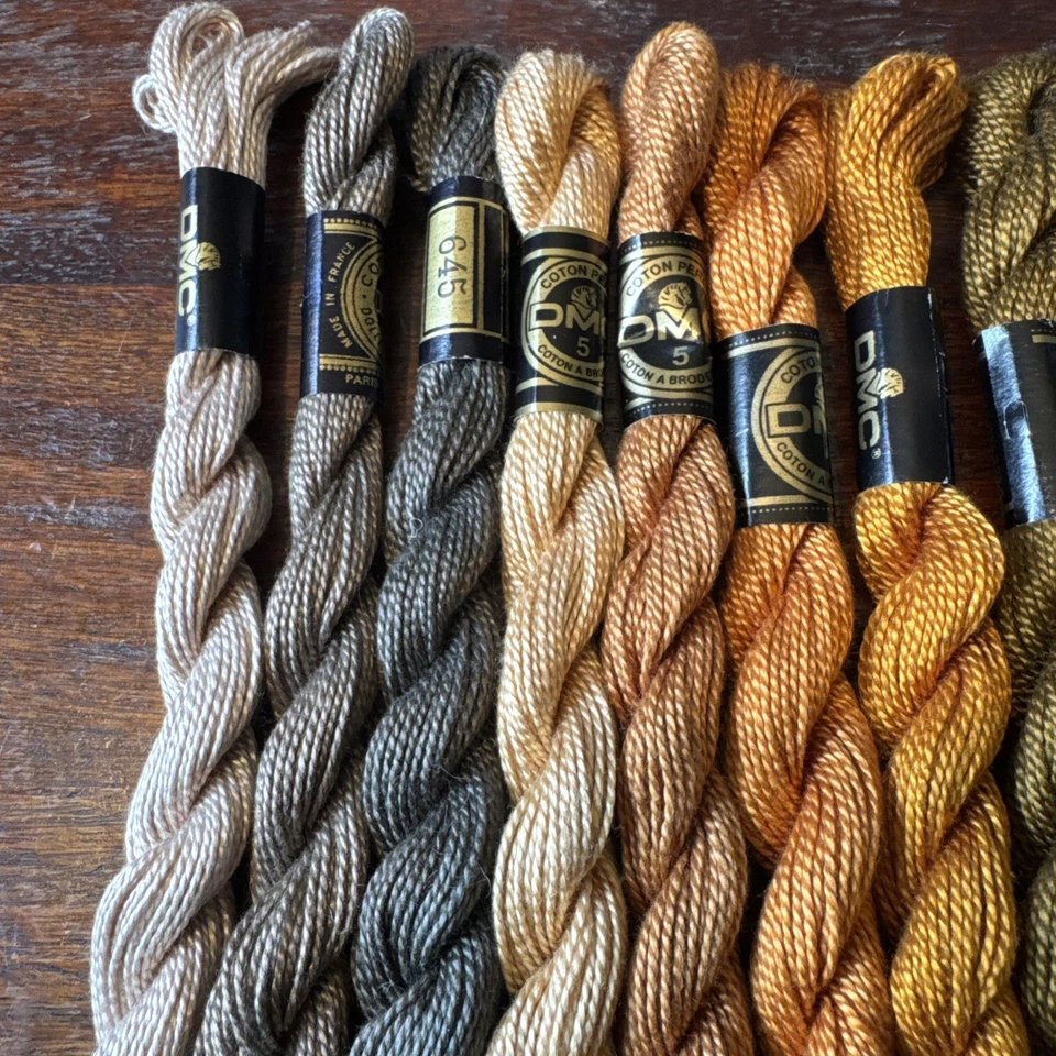 13 Fall Colors DMC Cotton Perle #5 Pearl Embroidery Floss Thread 25m/27.3y/5g ea - Image 2 of 3