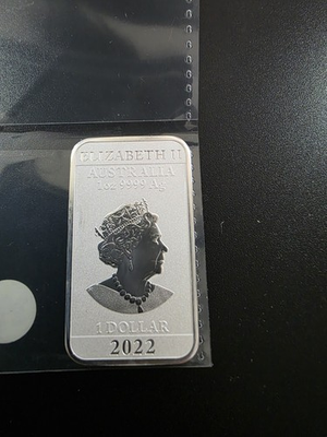 #ad 2022 Australia Perth Mint 1 oz Silver Dragon Rectangular Coin Bar nice Desing 👍 $94.99