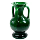 Antique Japanese Awaji Pottery Vase Green Glazed h24cm Circa 1890