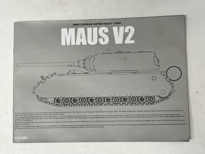 Takom 2017/2050 Maus V2 Maßstab 1:35 nur Bedienungsanleitung