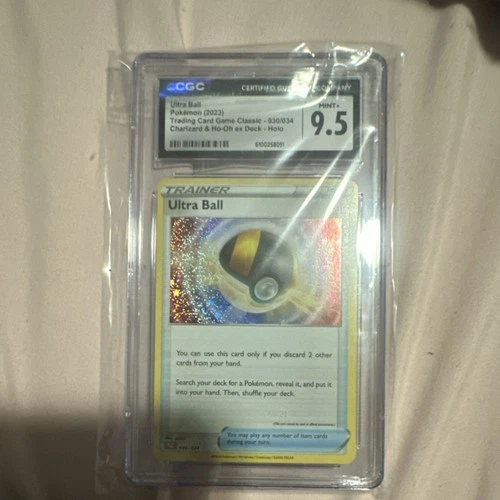 CGC 9.5 Pokémon Ultra Ball Trainer Holo Charizard & Ho-Oh ex Deck 030/034 2023