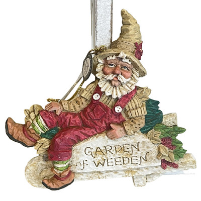 KURT ADLER Garden Christmas Ornament ''Garden of Weeden'' Santa Gnome Gardening