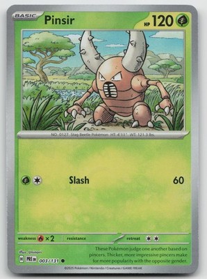 Pinsir (Master Ball Pattern) Common SV: Prismatic Evolutions 003/131 NM