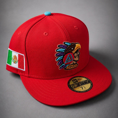 New Era 59FIFTY Fitted Baseball Cap Hat Red Size 7 1/4 Mexico AZ Diamondbacks