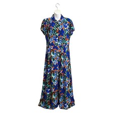 J. Crew Factory Tropical Floral Button Down Maxi Resortwear Shirt Dress Sz M