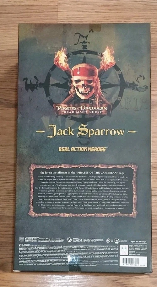 Medicom Piratas del Caribe Jack Sparrow Figura Héroes de Acción Real Juguete Nuevo en Caja Foto 2 de 4