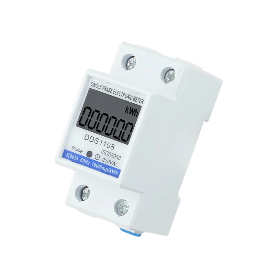 Single Phase LCD Electric Energy Meter KWH Watt Hour Meter 220V 5(60)A 50/60Hz - Image 2 of 4