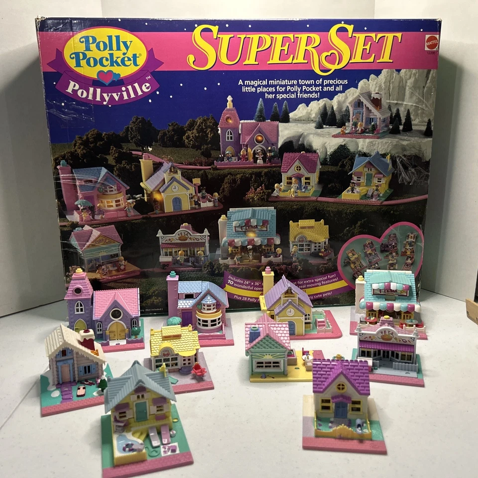 Vintage Polly Pocket Superset Pollyville Bluebird miniatura mágica 1994 Plus Foto 2 de 4