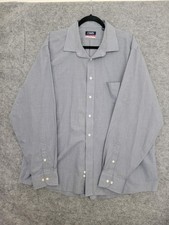 Chaps Men's 2XL XXL Gray  Cotton Blend Wrinkle Free Long Sleeve Dress Shirt