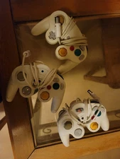 Lot of x3 Third Party Black Nintendo GameCube Controllers *TESTED*