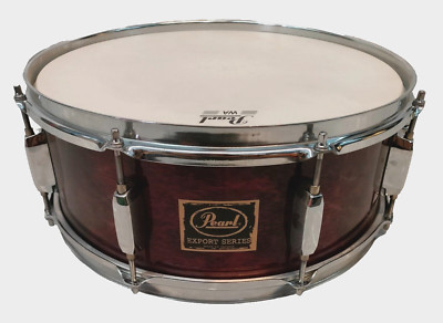 Original Pearl Snare Wood Export EXL514 Series 14x 5 1/2  Burgundy Mist NOS Rare
