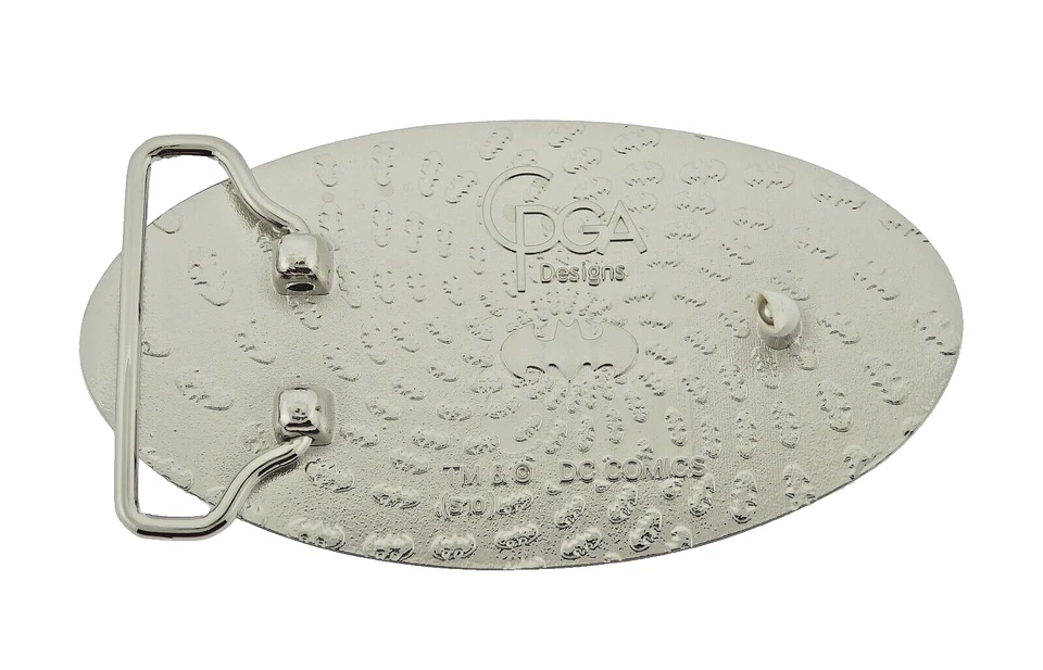 Batman 3d Cinturón Hebilla Halloween Disfraz NEGRO PLATA COMIENZA LOGO DC Comics Hombres Foto 2 de 4