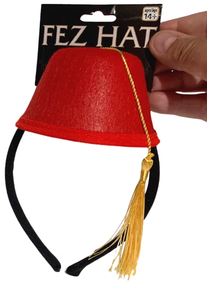 Mini DIADEMA SOMBRERO FEZ ROJO Disfraz Shriners Payaso Fieltro Gorra Borla Turco Divertido  Foto 2 de 4
