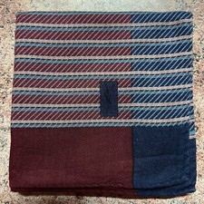 MEN HANDKERCHIEF COTTON VINTAGE POCKET SQUARE 18" CLASSIC ART STRIPED RED  BLUE