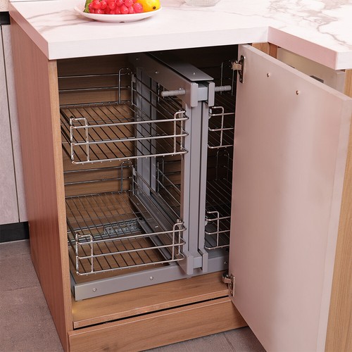 Pull Out Kitchen Magic Corner Baskets Cupboard Larder Storage Shelf Close Set UK - Picture 8 of 18