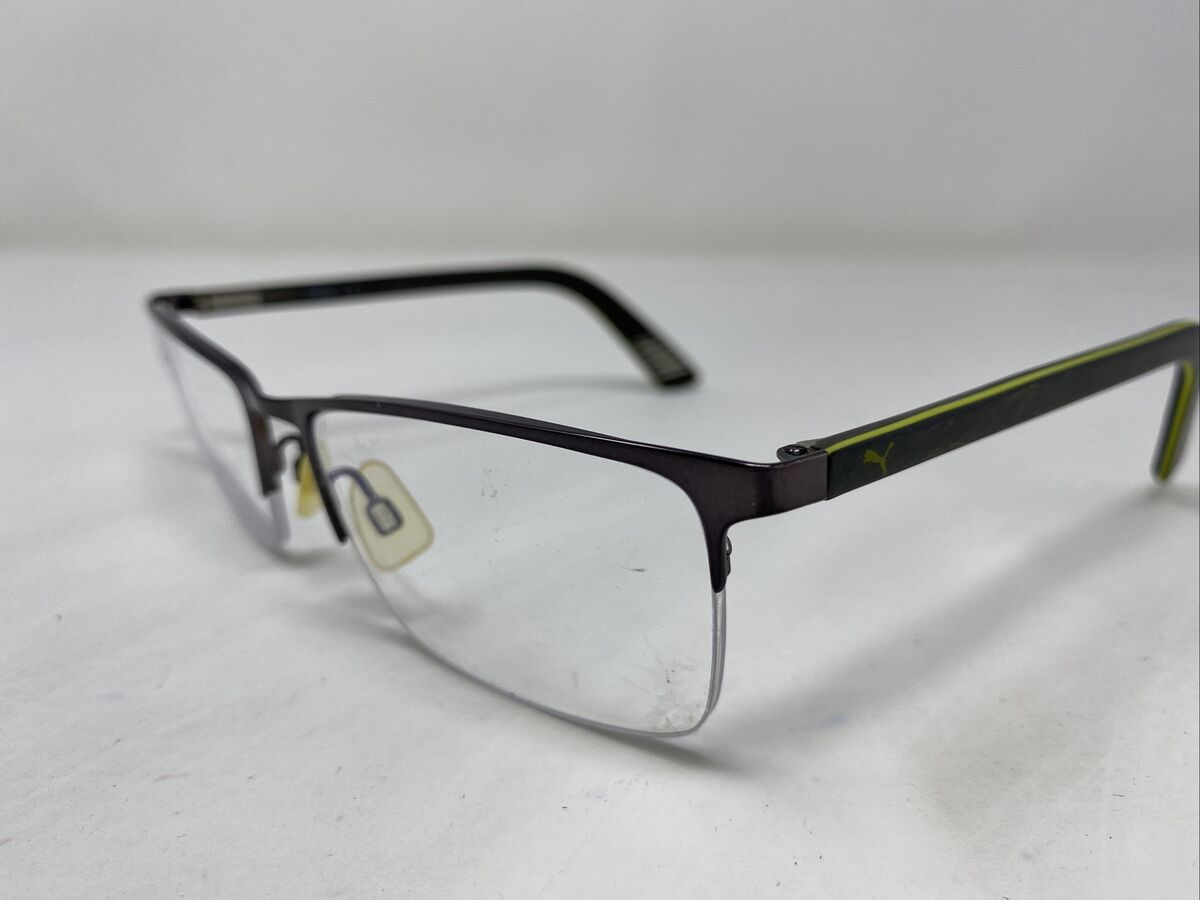 Puma PU00280 009 55-18-140 Metal Gray Flex Hinge Eyeglasses Puma PU00280 009 55-18-140 Metal Gray Flex Hinge Eyeglasses
