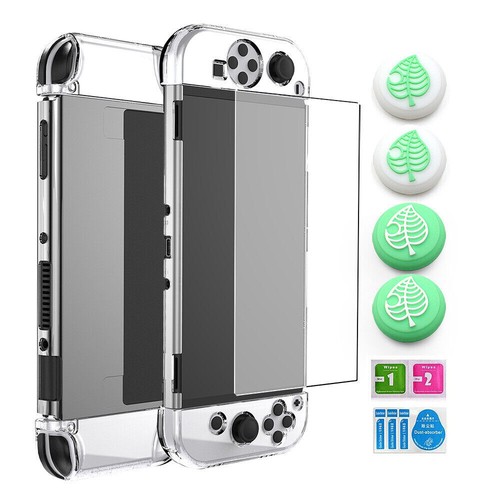 Protective Hard Case Protector Film Glass Soft Caps For Nintendo Switch OLED - Picture 9 of 10