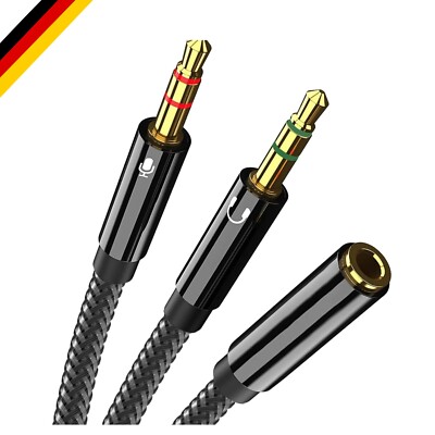 3,5mm Klinke Adapter Y Splitter 2 in 1 für PC & Laptop - Audio ohne Verlust