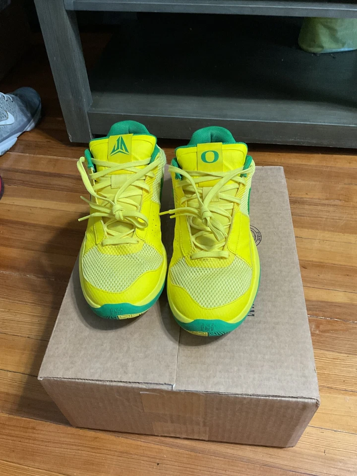 Nike Oregon Ducks Ja Morant 1 Equipo Emitido PE Talla 11.5 Amarillo Verde Nueva Muestra Foto 3 de 4