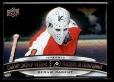 2023-24 Upper Deck Tim Hortons Legends Championship Resume Bernie Parent