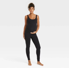 NWT Isabel Maternity Black Sleeveless Jumpsuit Long Unitard - Size Large