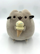 Pusheen Gund Kitty Cat Ice Cream Cone Plush Stuffed Animal Gray 9"