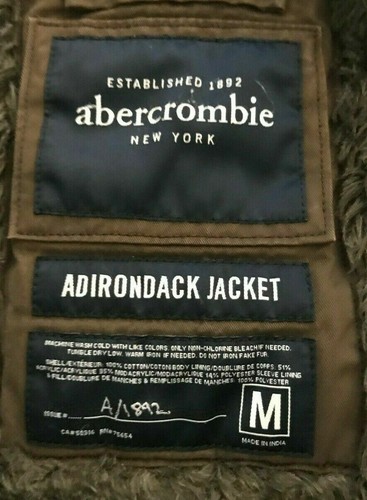 Abercrombie & Fitch Boy's Adirondack Sherpa Lined Moose Logo Jacket Size: M - Picture 7 of 7