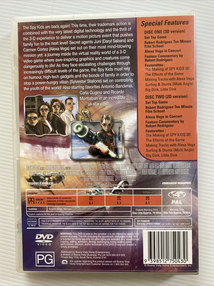 2D & 3D DVD - SPY KIDS 3D GAME OVER with 2 Glasses () R4 - Image 2 of 2