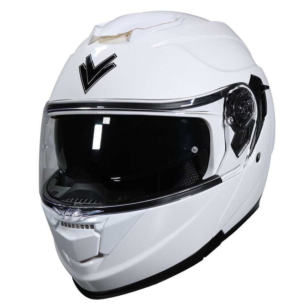 Frank Thomas DV24 Flip-Front Motorcycle Helmet Plain White