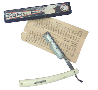 Straight Razor 35 Kabeso Solingen Germany Vintage Original Box and Insert FLAW